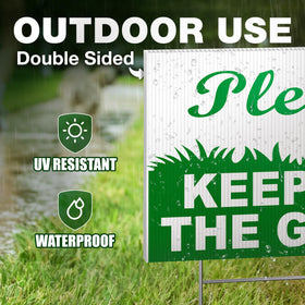 DIMARONGTON Outdoor boundary reminder sign supports orderly pedestrian flow.