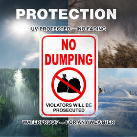 DIMARONGTON Private property warning sign helps deter unauthorized dumping.