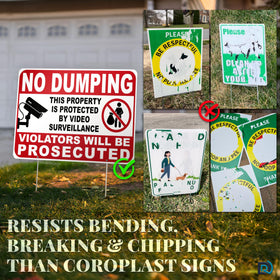 DIMARONGTON reflective no dumping sign stays legible at night.