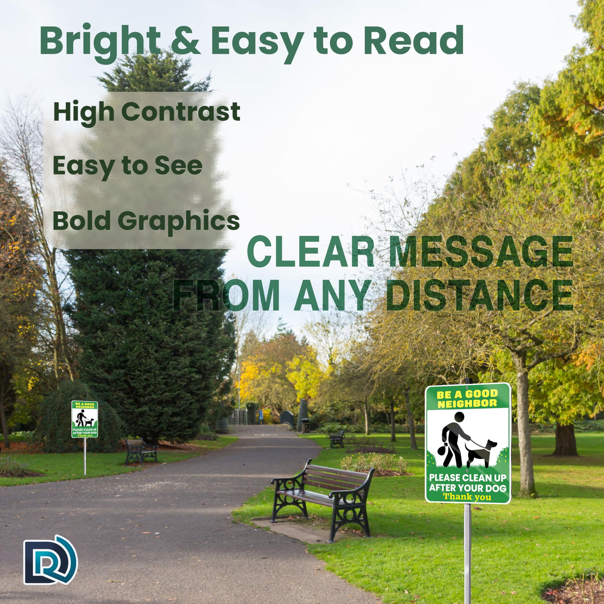 DIMARONGTON Reflective yard sign surface remains readable in shade or dusk.