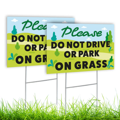 Dimarongton stay-off-grass sign for yard with double-sided visibility, guiding visitors safely.