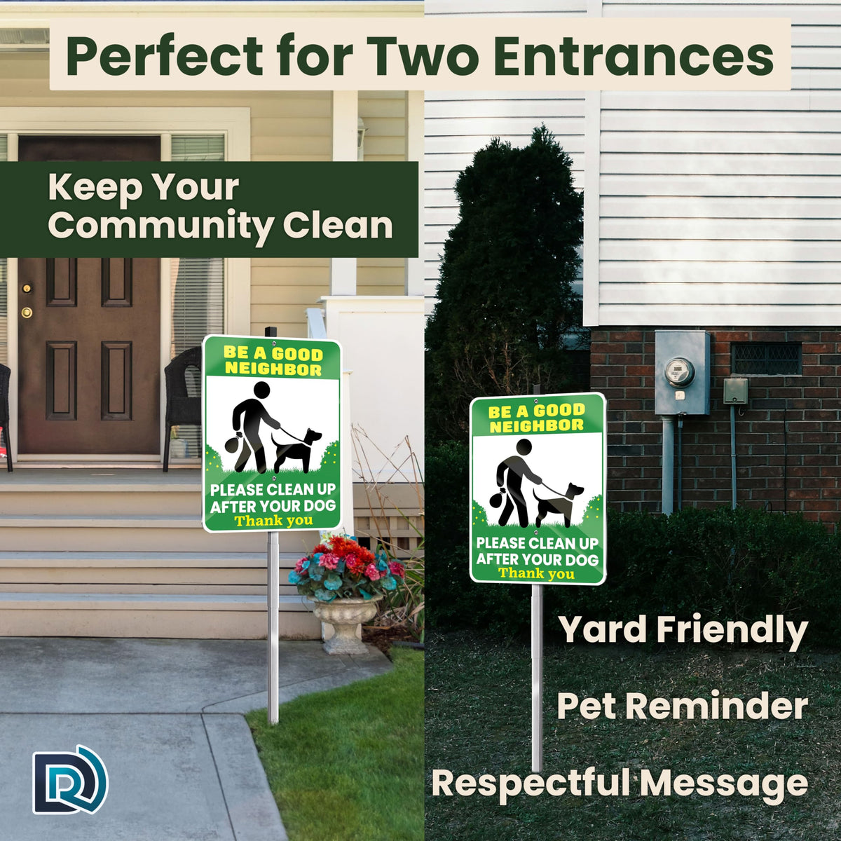 DIMARONGTON Two-pack yard signs with stakes for easy setup.