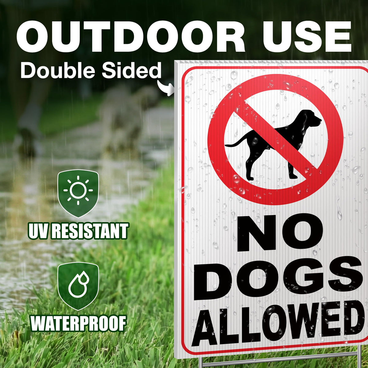 DIMARONGTON weather-resistant coroplast sign stays legible in rain or sun.