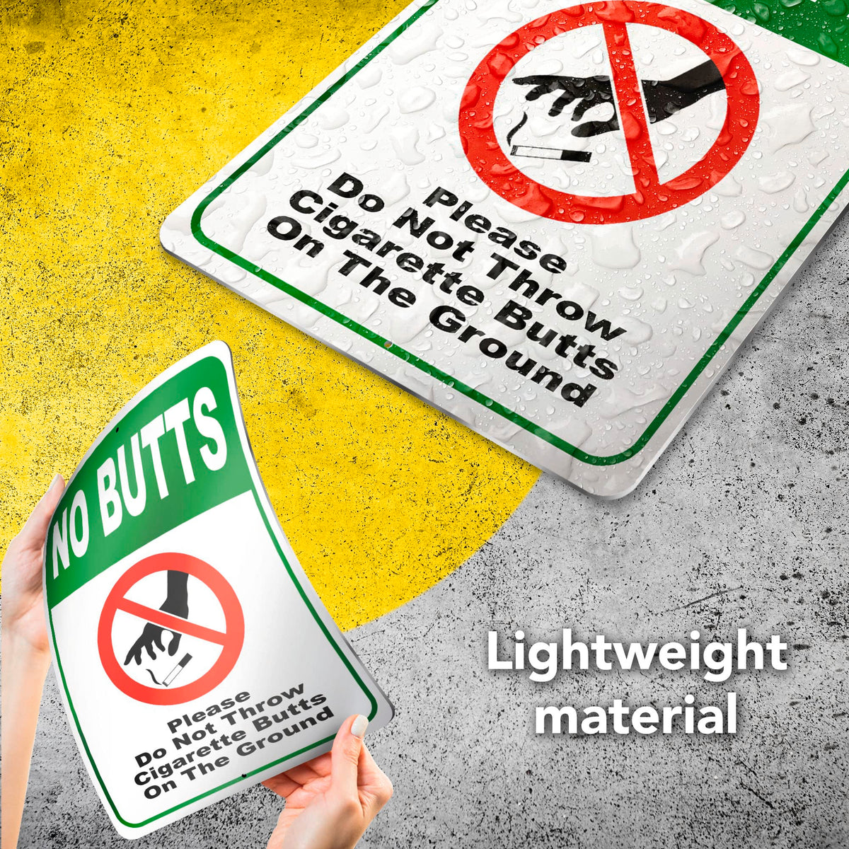 Dimarongton weather-resistant sign withstands rain and sun for exterior use.
