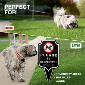 DIMARONGTON Sturdy outdoor sign for shared spaces and pet etiquette.