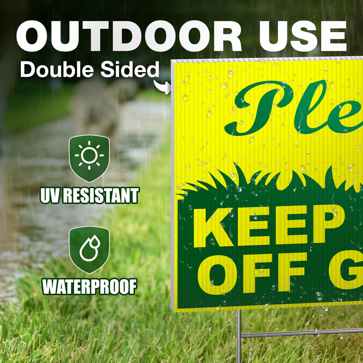 Dimarongton yard-use sign provides polite boundary reminders along walkways.