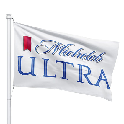Dimike Michelob Ultra flag banner 3x5ft for outdoor displays with brass grommets.