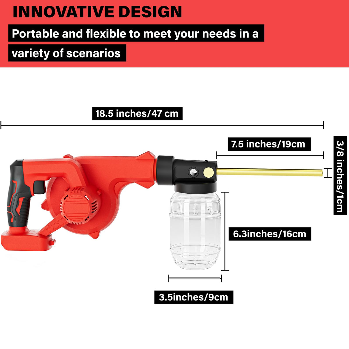 Dinftin lightweight design makes handling easy during tasks.