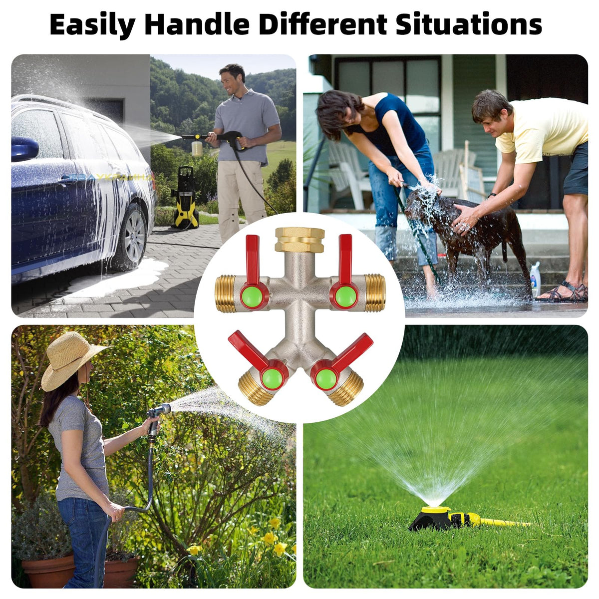 DINGBAI brass hose diverter with full-flow design for efficient distribution.