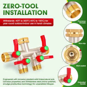 DINGBAI brass hose splitter with long handle for smoother control.