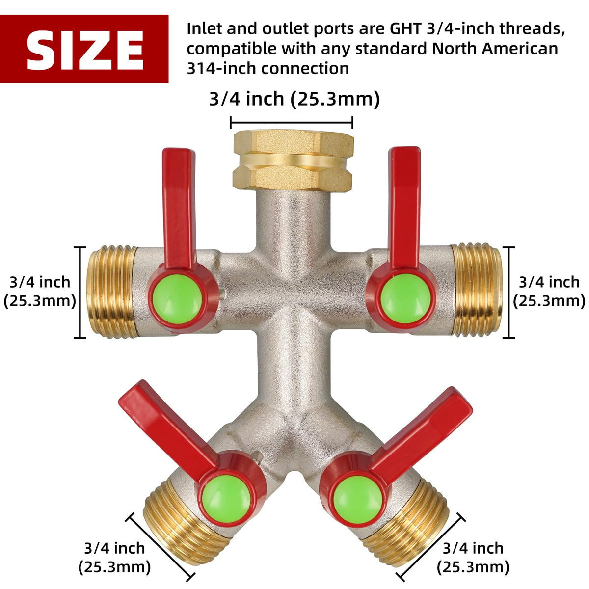 DINGBAI extended-handle hose splitter easing switch tasks in the garden.