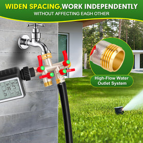 DINGBAI enlarged outlets ensure high water flow across multiple hoses.