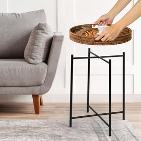 DINGTAI 16-inch diameter end table offering ample surface for drinks and decor.