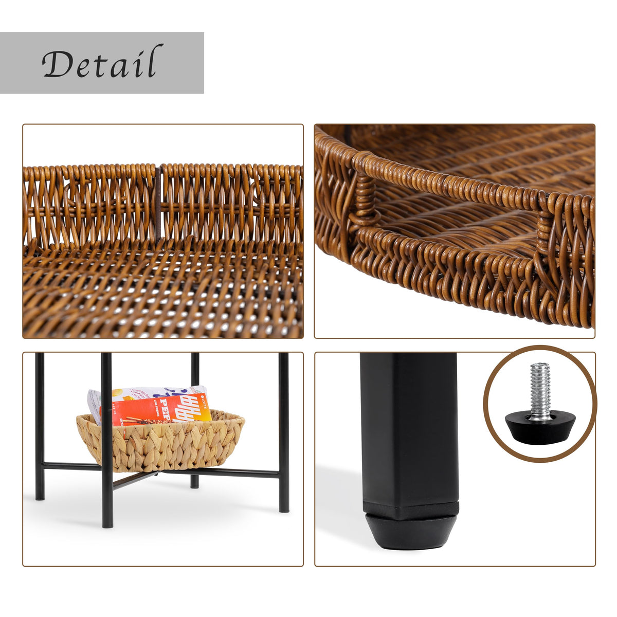 DINGTAI easy-assembly end table ships with simple instructions.
