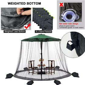 DINHAND mosquito net features six sand pockets to boost stability on breezy patios.