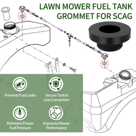Dinlon 486906 fuel tank grommet side view, robust leak-prevention design.