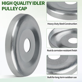 Dinlon idler cap aligns belts for efficient mowing