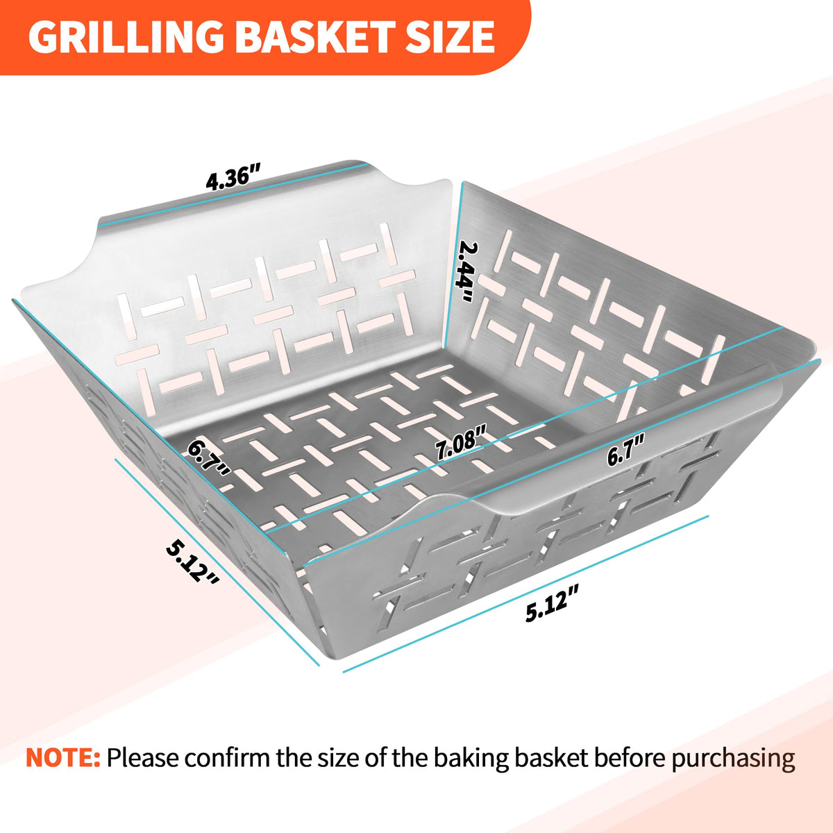 Dinlon grill basket weber-compatible fits Weber grills for versatile outdoor cooking.