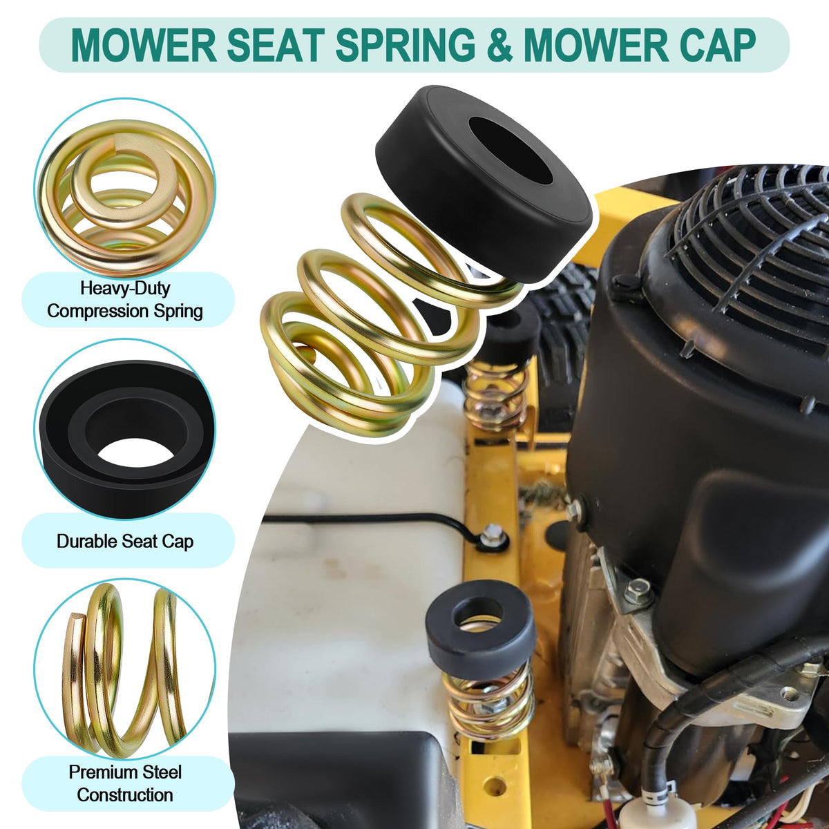 Dinlon heavy-duty spring enhances comfort on uneven turf.