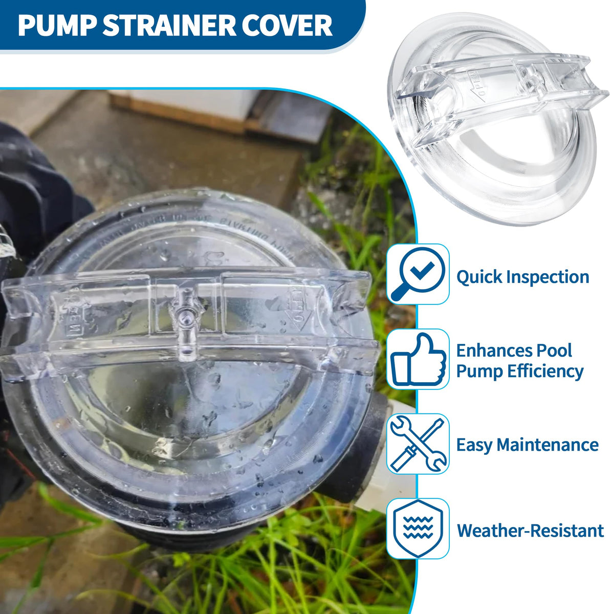 Lid installed on Hayward SP3000 pump, showcasing secure fit.