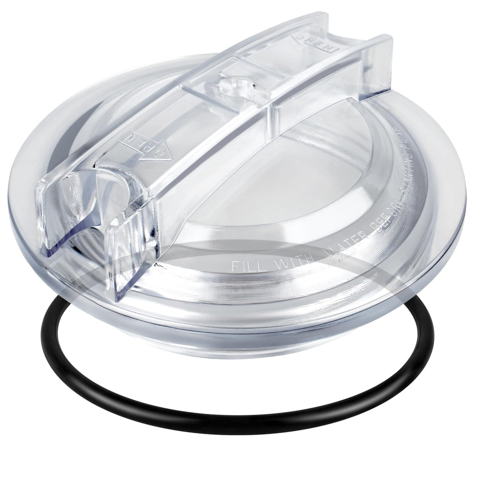 Dinlon SPX3100D pump lid with visible strainer for easy debris checks.