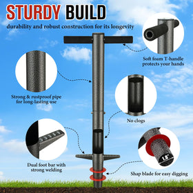 DIOVPLX heavy-duty metal construction resists bending in tough soil.