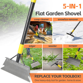 DIOVPLX garden cleaning flat shovel in action on patio debris