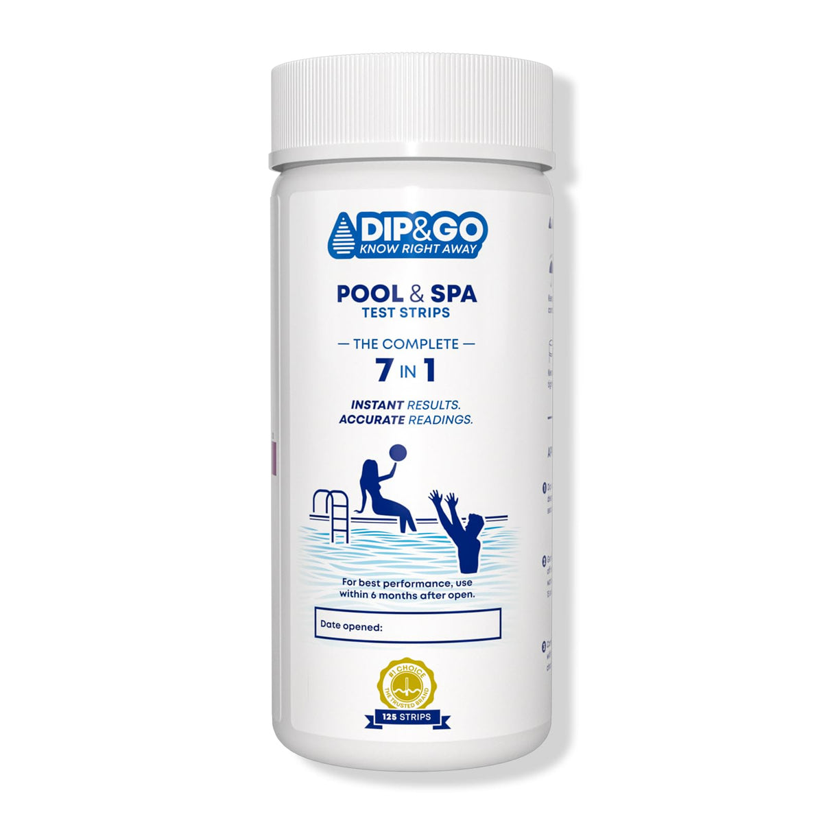 DIP&GO 125 strips bottle for ongoing pool and spa testing