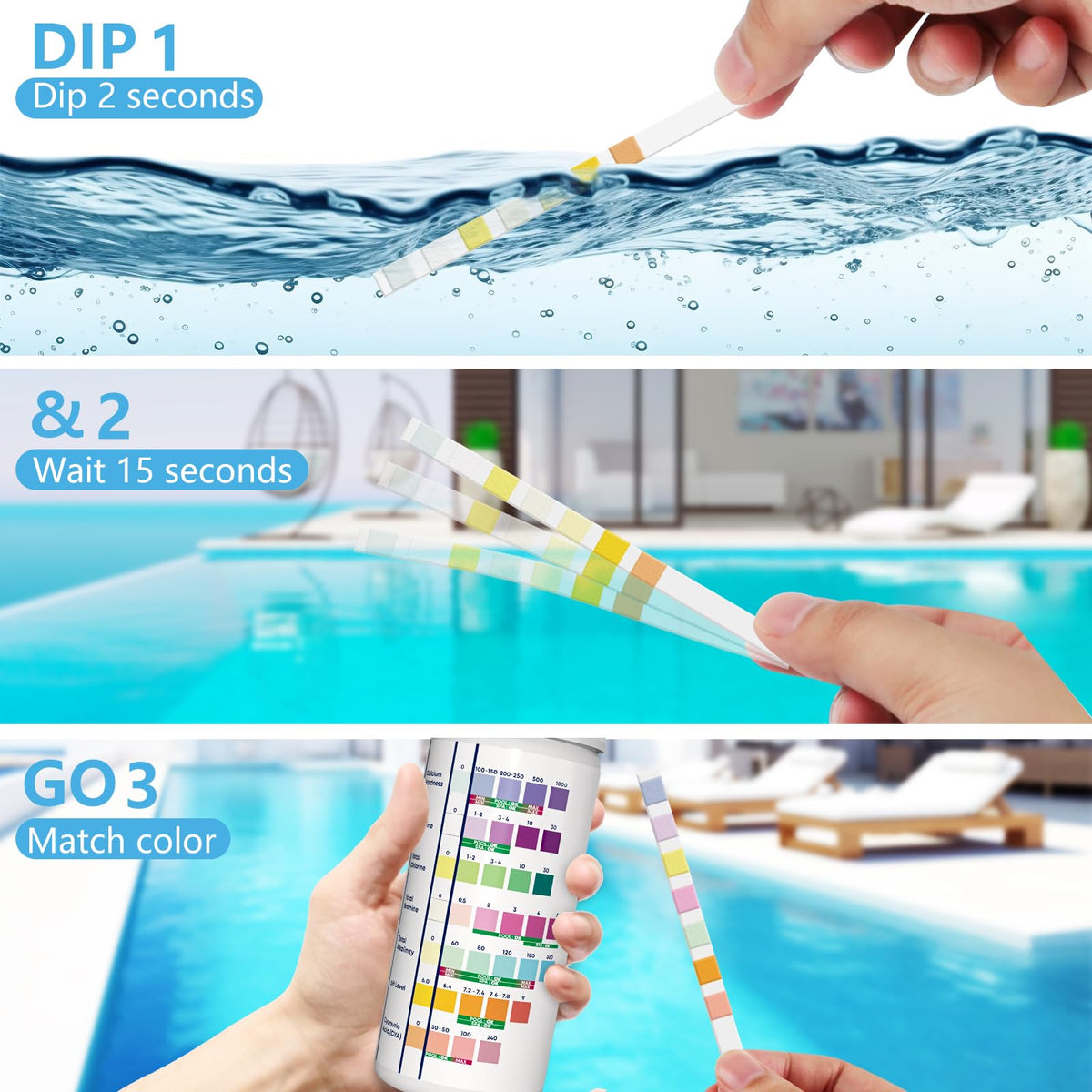 DIP&GO no-bleeding pad design for clean color readings