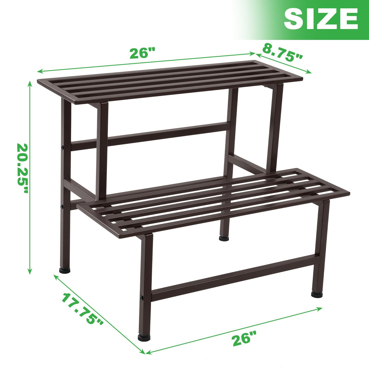 Dipion plant stand adjustable feet for level placement