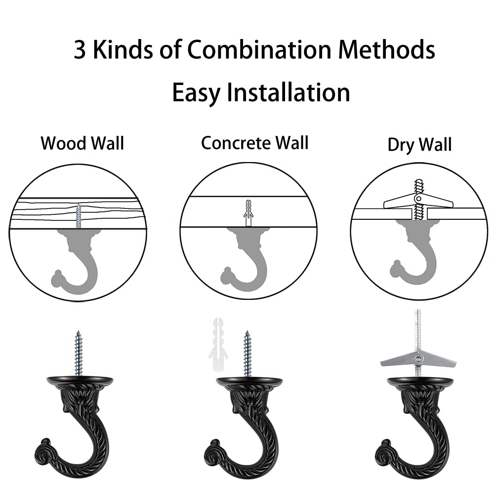Installation on wall demonstrates hollow and solid wall mounting options.