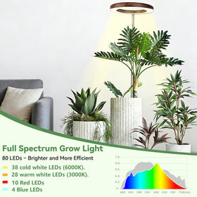 Dirciky wood-grain grow light easy soil insertion for quick setup.