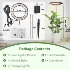 Dirciky wood-grain grow light with safe heat dissipation for indoor use.