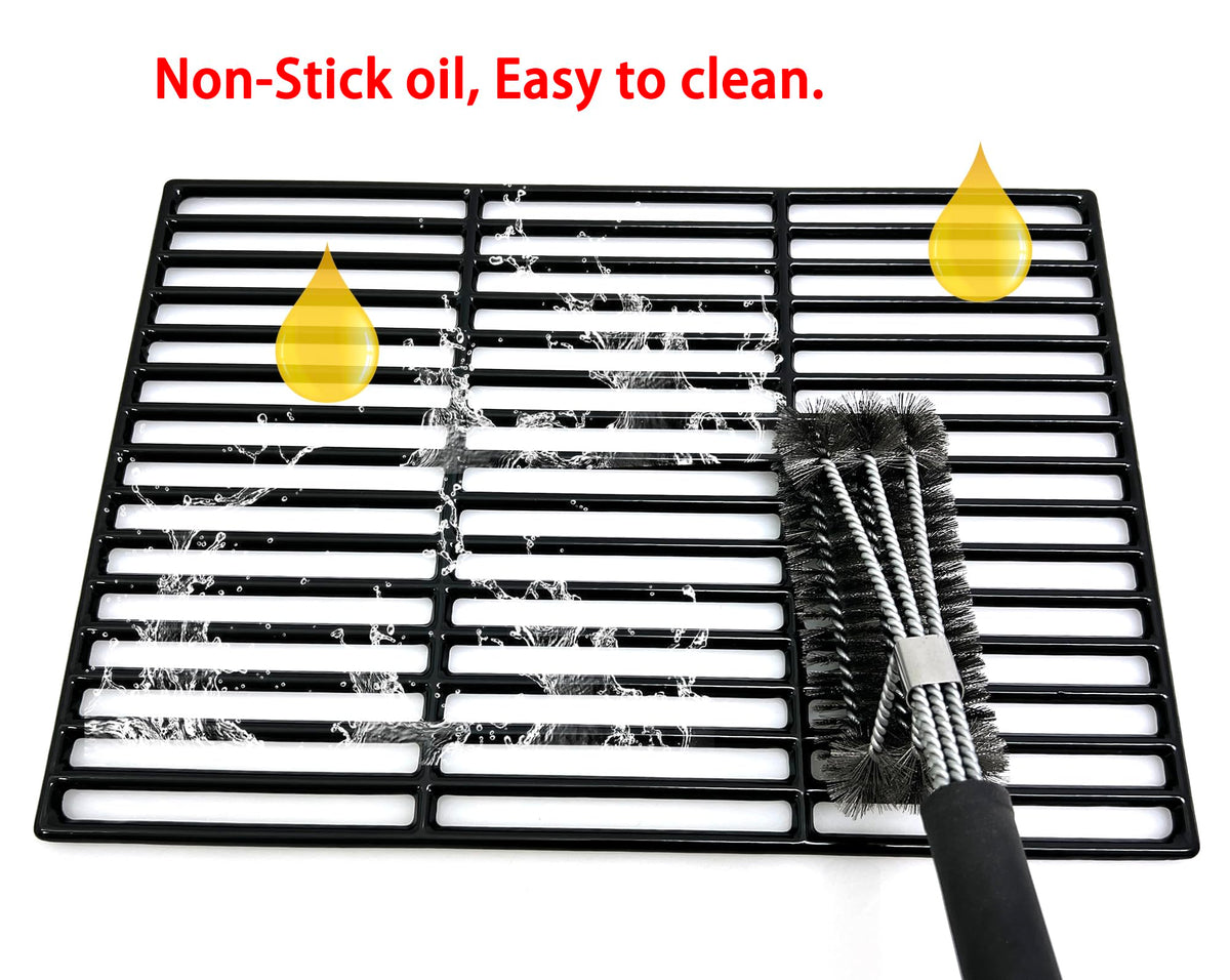 Two-piece set of cast iron grates for versatile grilling replacements.