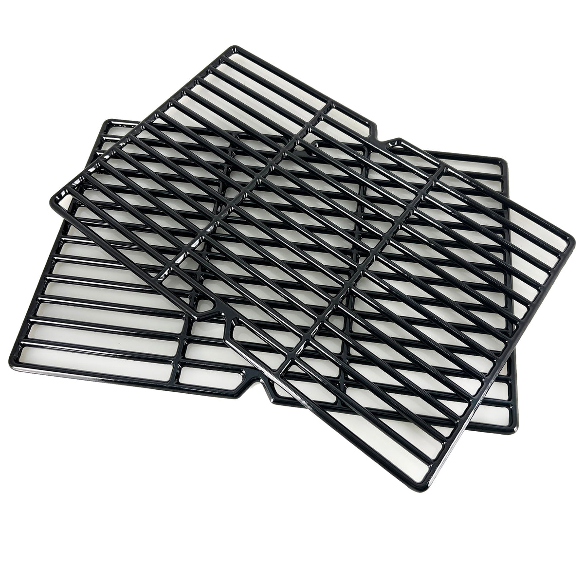Polished porcelain coated cast iron grid ready for heavy duty grilling
