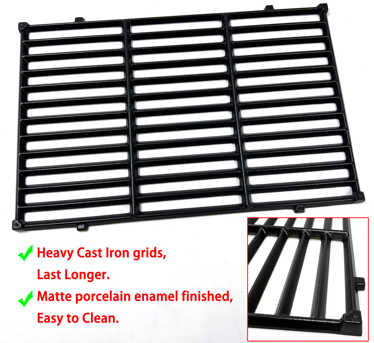 Direct Store DC130 heavy-duty cast-iron construction for long-lasting cooking grids