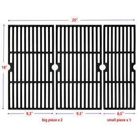 Close-up of DC151 cast iron grates showing durable matte finish.