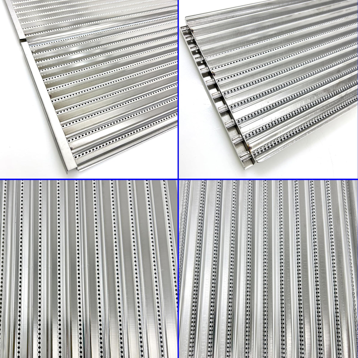 DS123 emitter plate surface with many holes designed to distribute heat efficiently.