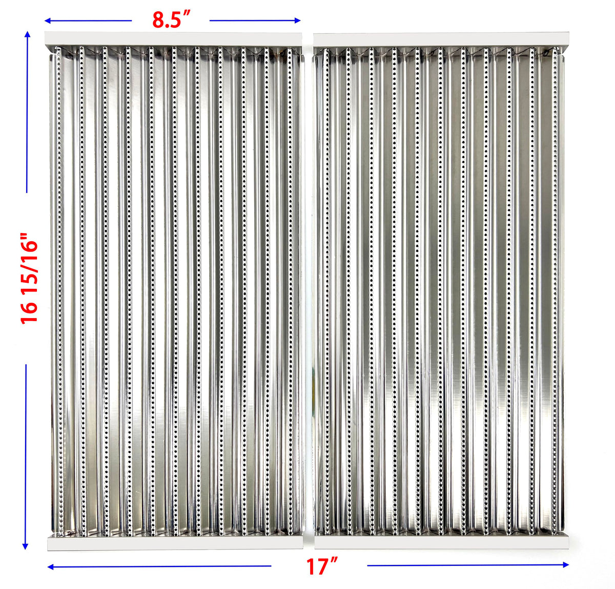 Stainless steel emitter plates built for durability in Charbroil infrared grills.