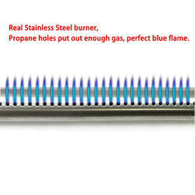 Stainless steel burner and heat plate combo for durable outdoor grilling