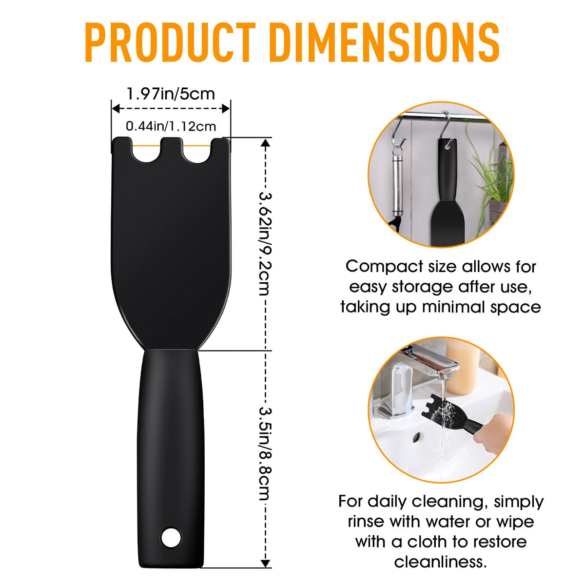 Dirvcp nylon grill scraper demonstrates non-stick safe edge protecting coatings during cleaning