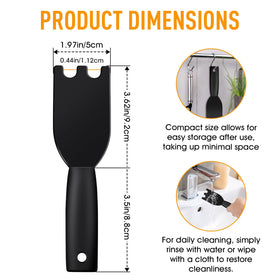 Dirvcp nylon grill scraper demonstrates non-stick safe edge protecting coatings during cleaning