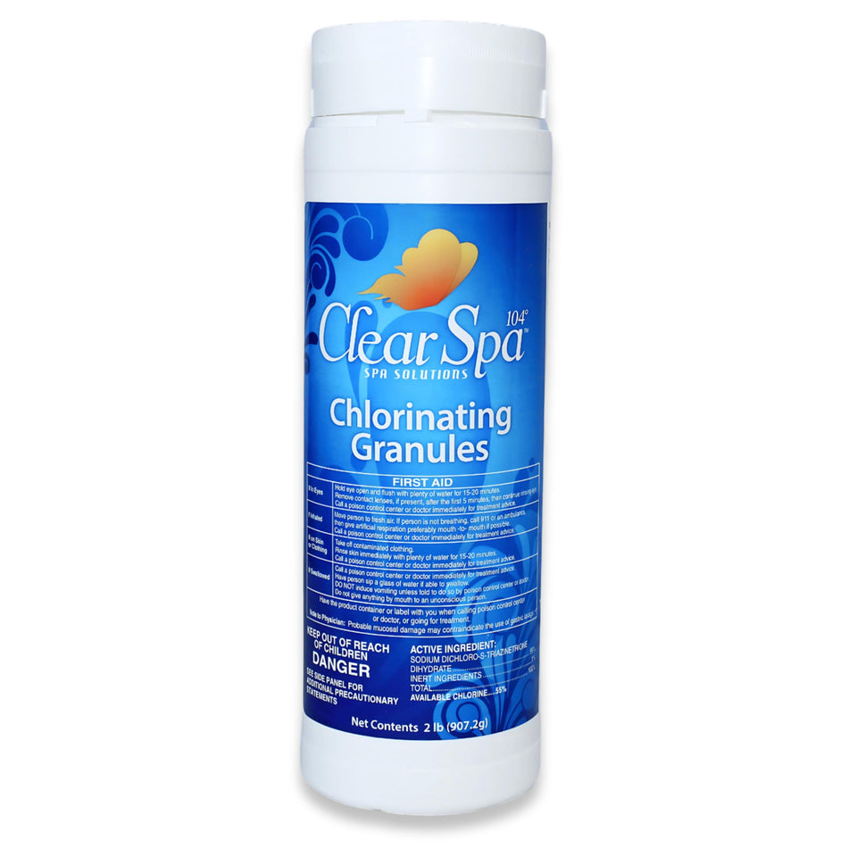 Discount Pool Mart Clear Spa chlorine granules bottle for quick spa sanitation