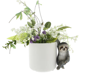 Distinctive Designs sloth figurine planter hanger for outdoor displays adds charm and durability