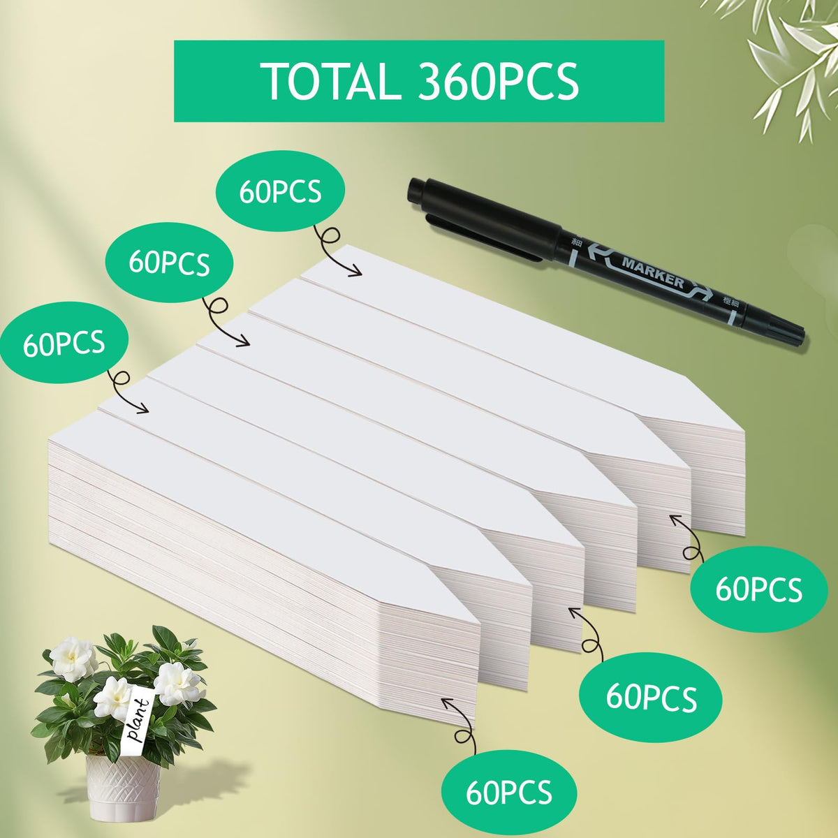 Diteryy black marker pen fits with labels for instant labeling.