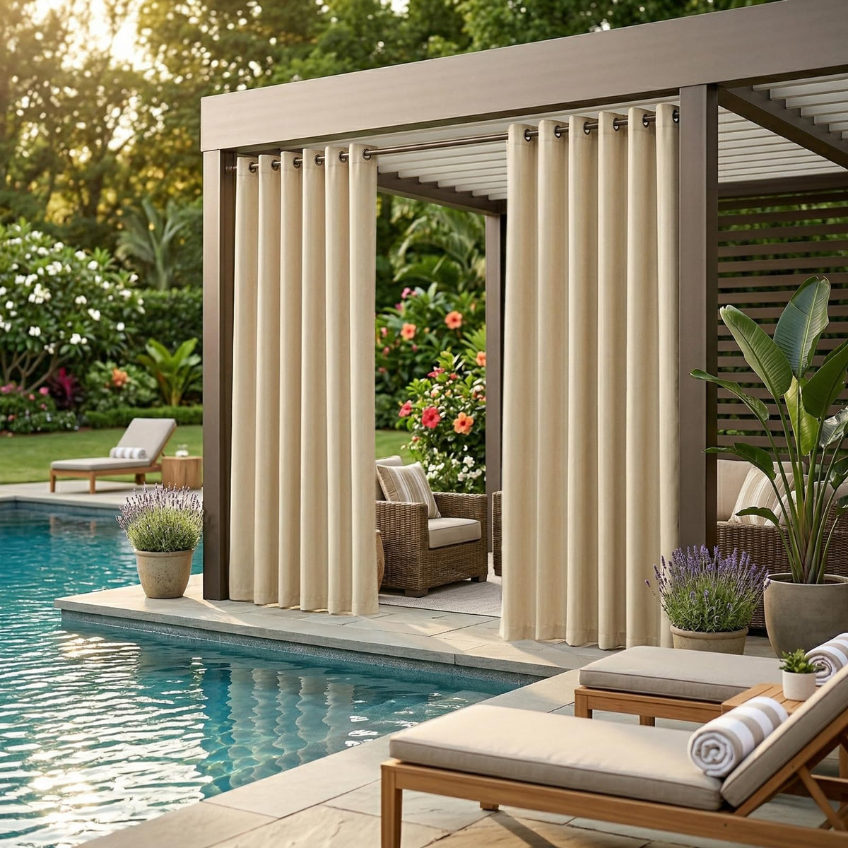 DIVA EN CAMINO DEC outdoor privacy divider panel in patio setting.