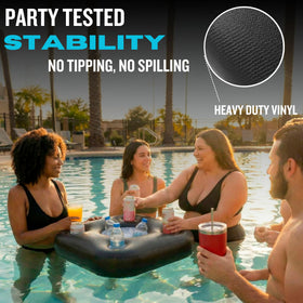 DIVEBLAST floating bar for pool provides quick access to drinks during sunny days.