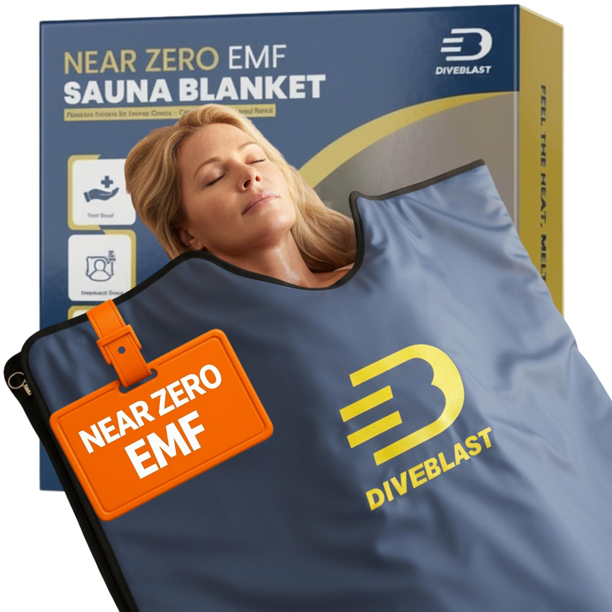 DIVEBLAST near-zero EMF infrared sauna blanket in use, safe and relaxing.