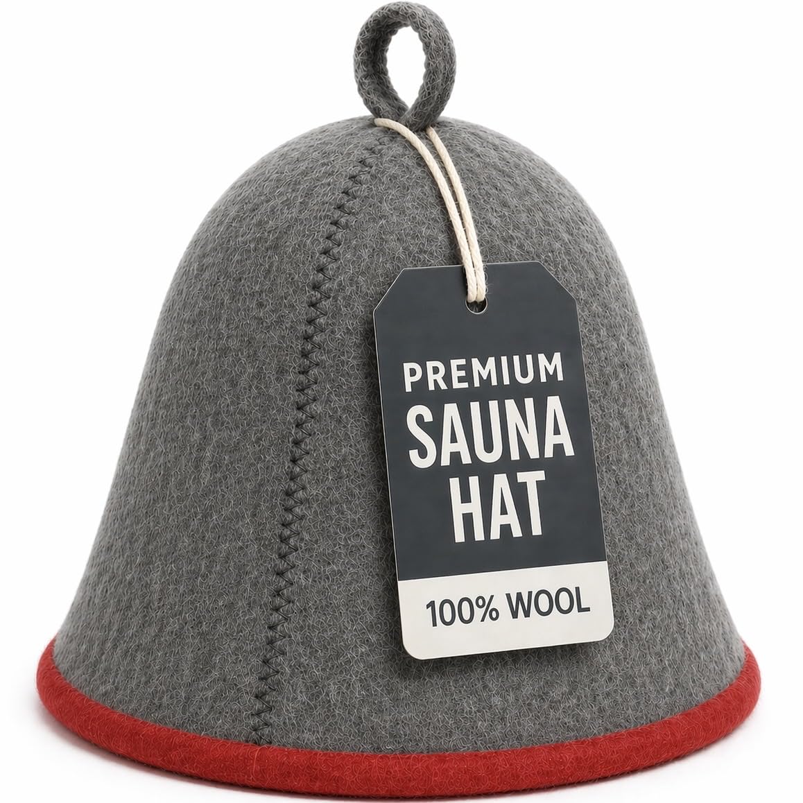DIVELUX Premium Sauna Hat on head for comfortable heat protection during sauna sessions.