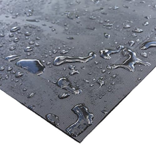 DiversiTech Ultra Grill Mat under a charcoal grill shielding concrete and stone